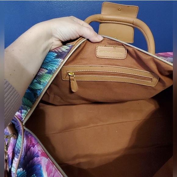 Adrienne Vittadini Pink and Brown Tote with Structured Design - Picture 2 of 5